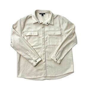 Ksubi Snakebite Shirt Snap Button Overshirt Utility Workwear Cream White size XL